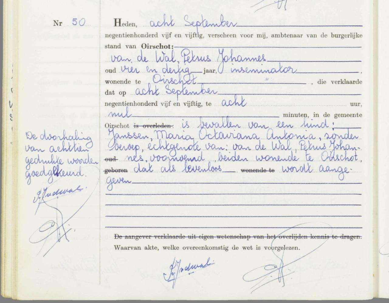 Klik voor foto in apart venster 1955-09-08_b_levenloos_kind_petrus_vdw-m_janssen.jpg